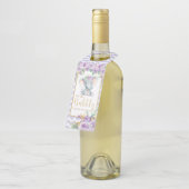 Paarse Bloemenolifant Pop de Bubbly Champagne Flessenhanger (Schuin)