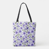 Paarse bloemenpassie tote bag (Achterkant)
