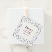 Paarse bloemenpatroon eerste communie bedankjes labels (In situ)