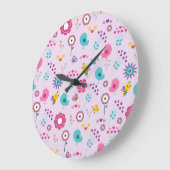 Paarse bloemenpatroon Schattigee lente- en zomerkl Grote Klok (Hoek)