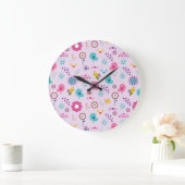 Paarse bloemenpatroon Schattigee lente- en zomerkl Grote Klok (Huis)