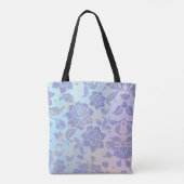 paarse bloemenpatroon tote bag (Achterkant)