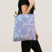 paarse bloemenpatroon tote bag (Dichtbij)