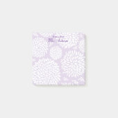 paarse bloemenpatroondocent post-it® notes (Voorkant)