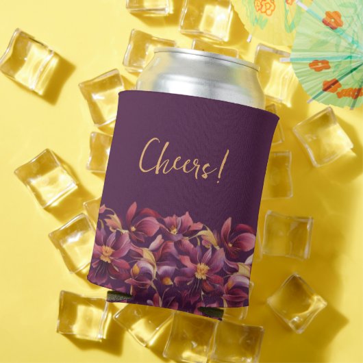 Paarse bloemenpatroonkoeler blikjeskoeler (Insitu Zomer)