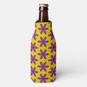 Paarse Bloemenplek Flesjeskoeler (Fles Voorkant)
