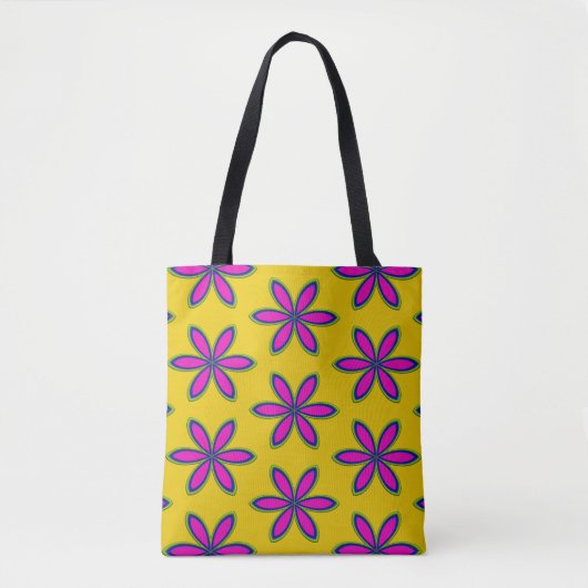 Paarse Bloemenplek Tote Bag (Voorkant)