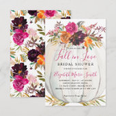 Paarse bloemenpomp voor bruiloftfeest in de herfst notitiekaartje (Voorkant / Achterkant)