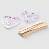 Paarse Bloemenpompoenen Herfst Party Menu Handwaaier (Niet-gemonteerd)