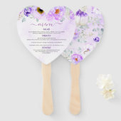 Paarse Bloemenpompoenen Herfst Party Menu Handwaaier (Voorkant en achterkant)