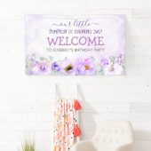 Paarse Bloemenpompoenen Herfst Verjaardagsfeest We Spandoek (Insitu)