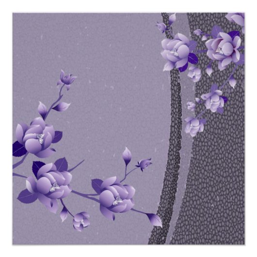 Paarse Bloemenposter Perfect Poster (Voorkant)