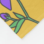 Paarse bloemenpostzegels fleece deken (Hoek)