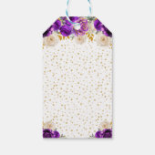 Paarse Bloemenprinses Gelukkige Verjaardag Cadeaulabel (Achterkant)