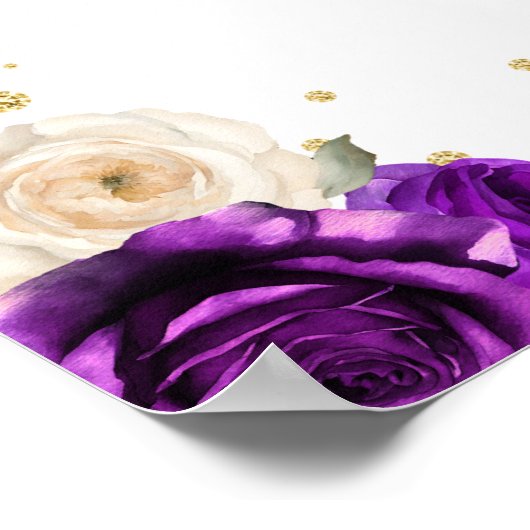 Paarse Bloemenprinses Quinceañera Welkom Poster (Hoek)