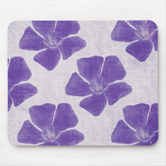 Paarse bloemenprint Mousepad Muismat (Voorkant)