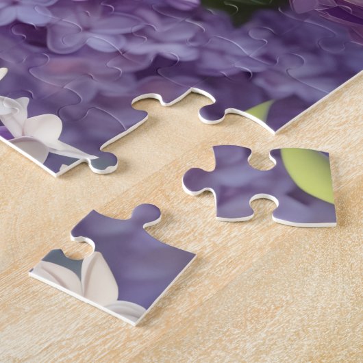 Paarse bloemenpuzzel legpuzzel (Zijkant)