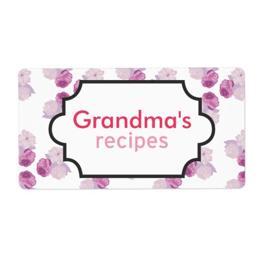 Paarse bloemenrecept Collectie Etiket (Voorkant)