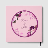Paarse Bloemenring bruiloft gastenboek (Achterkant)