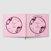 Paarse Bloemenring bruiloft gastenboek (Volledig)