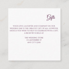 Paarse Bloemenring Huwelijkscadeaus behuizing Kaar Informatiekaartje