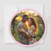 Paarse bloemenring Trouw save the date kaart (Achterkant)