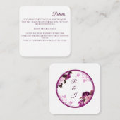 Paarse Bloemenring Trouwdetails Behuizing Kaart (Voorkant / Achterkant)