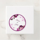 Paarse Bloemenring Trouwgunst Labels (In situ)