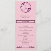 Paarse Bloemenring Trouwprogramma Programmakaart (Voorkant)