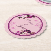 Paarse Bloemenring Trouwring Onderzetter (Gekanteld)