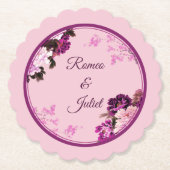 Paarse Bloemenring Trouwring Onderzetter (Voorkant)