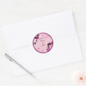 Paarse Bloemenring Trouwronde Stickers (Envelop)