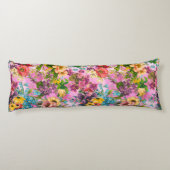  paarse bloemenroze lichaamskussen (Achterkant)