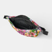  paarse bloemenroze patroonmonogram heuptasje (Open)