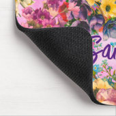  paarse bloemenroze patroonmonogram muismat (Hoek)