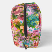  paarse bloemenroze patroonmonogram toilettasje (Rechts)