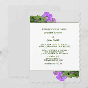 Paarse Bloemensalie Groene Violet Grijs Schattige Kaart