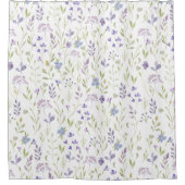 Paarse bloemenscherm douchegordijn (Voorkant)