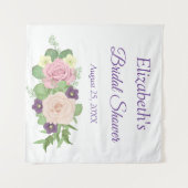 Paarse bloemenschilderij voor bruidsdouche wandkleed (Voorkant (horizontaal))