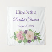 Paarse bloemenschilderij voor bruidsdouche wandkleed (Voorkant)