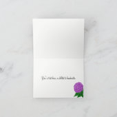 Paarse Bloemenschildering Bruiloft Bedankkaart (Binnen)