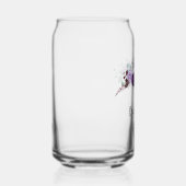 Paarse bloemenschrift Waterverf bruiloft bruidsmei Blikvorm Glas (Rechts)