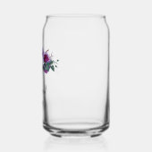 Paarse bloemenschrift Waterverf bruiloft bruidsmei Blikvorm Glas (Links)