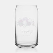 Paarse bloemenscript bruidsmeisje aandenken blikvorm glas (Achterkant)