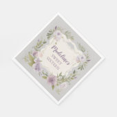 Paarse bloemenservetten servet (Hoek)