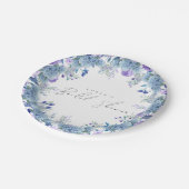 Paarse bloemenshowertuin Blauwe Bruids Bruiloft Papieren Bordje (Gekanteld)