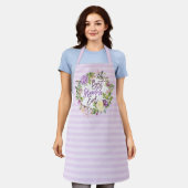 Paarse bloemenslinger Beste oma ooit Schort (Gedragen)