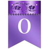 Paarse bloemenslinger vlag vlaggetjes (Tweede vlag)