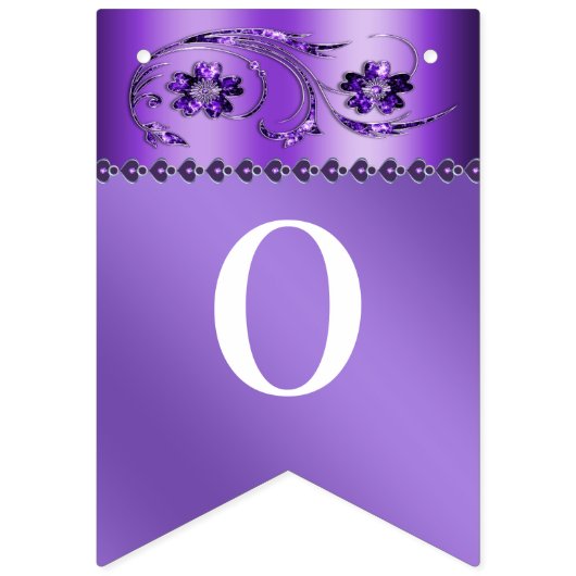 Paarse bloemenslinger vlag vlaggetjes (Tweede vlag)