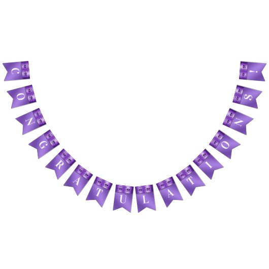 Paarse bloemenslingervlag vlaggetjes (Alle)